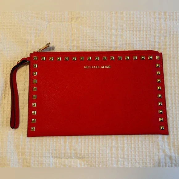 Whitney Small Studded Leather Chain Wallet | Michael Kors [US] Michael Kors Micro Studded Wallet/Wristlet w/chain main image 1